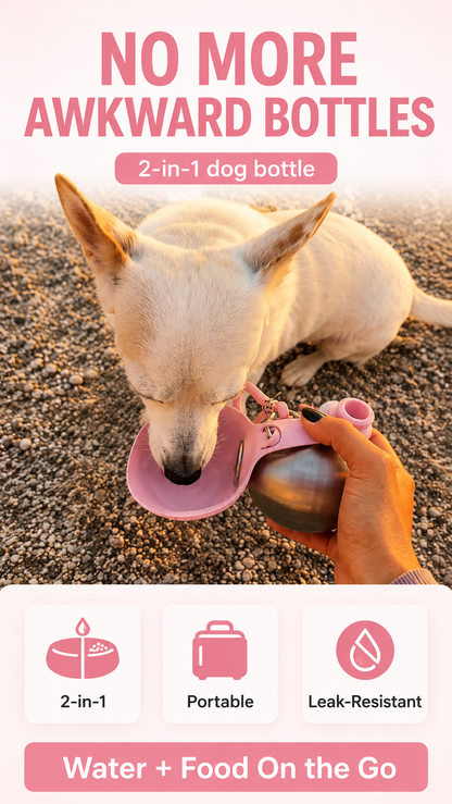 2-in-1 Water Bottle for Pets